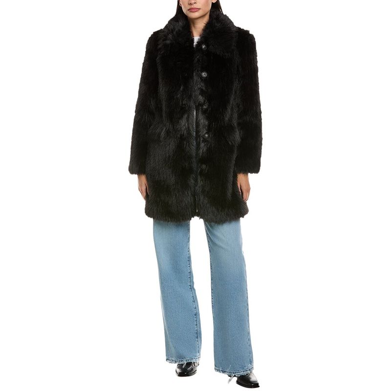 Apparis Womens Pamela Mid-Length Coat, Black